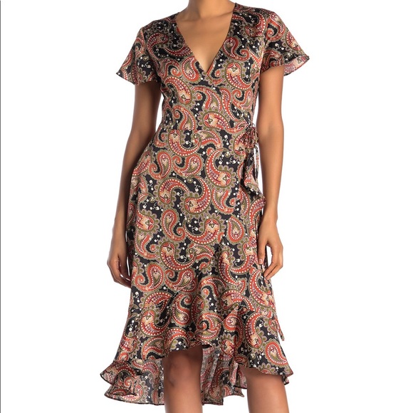 LAUNDRY Shelli Segal Paisley Retro Print Wrap 6 S - Picture 2 of 7